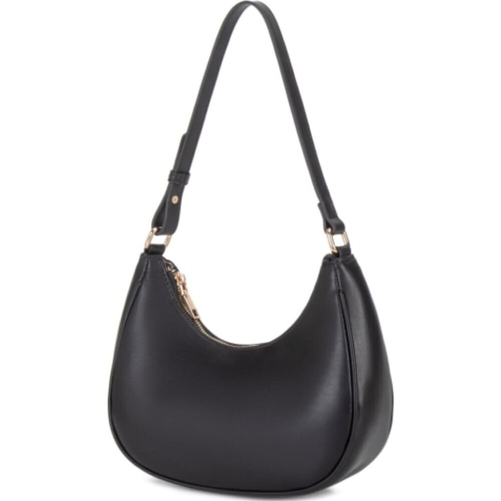 Women Moon Black Imported Polyester Pu Leather Zipper Closure Mini Tote Handbag - Picture 2 of 6